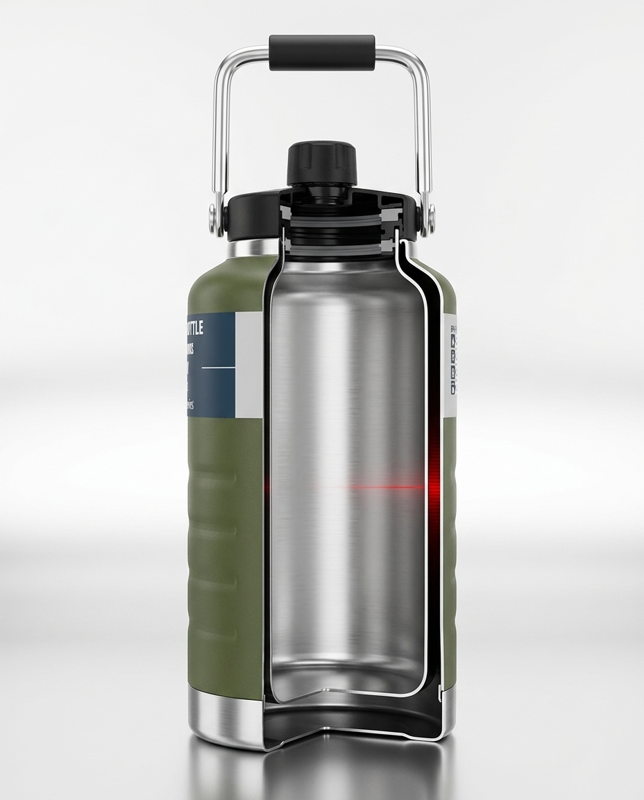 Full-color cross-section view of the Stay Chill 2 litre vacuum bottle